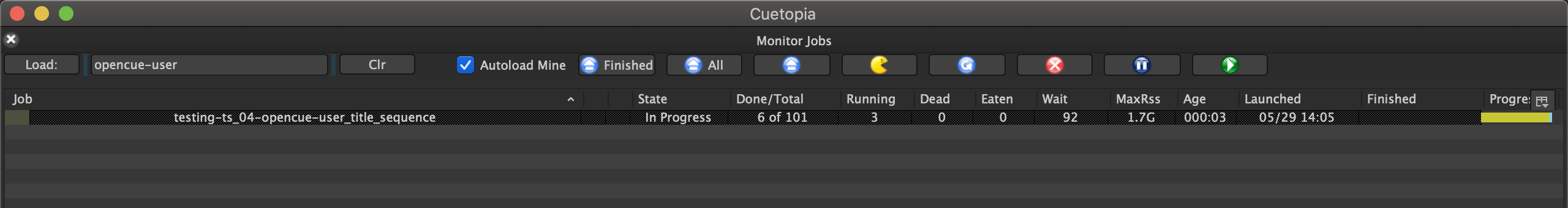 Monitoring the status of OpenCue
jobs